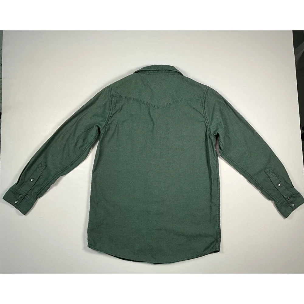 Cody James Boys' Forest Green Cotton Long Sleeve Snap Button Shirt Size Large